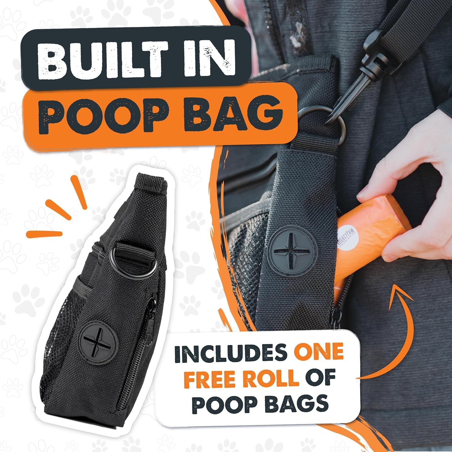 Dog Treat Pouch | No Spill Magenetic Clasp - Hands-Free Pouches for Training - Pets Training Treat Pouches for Dog Walks - Pet Bags Pouch - Built in Poop Bag Holder