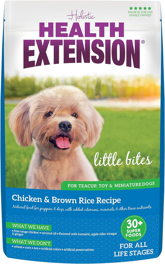 Little Bites Dry Dog Food for Small Breeds, Chicken & Brown Rice Recipe, with Probiotics & Superfoods for Digestion & Coat Health, 10 Lb Bag (Pack of 1)